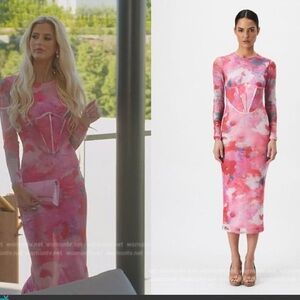 Bardot Pink Tie-Dye Midi Dress